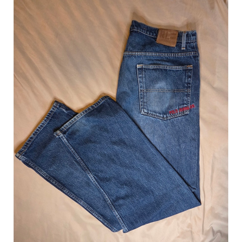 Polo Jeans Co Ralph Lauren Mens Loose Fit Denim Blue Jeans 38x34